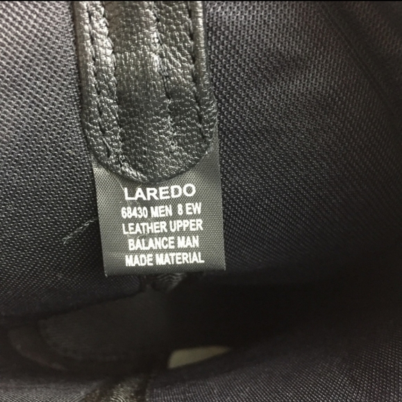 New Laredo Black Goat Bucklace Cowboy Boots Sz 8EW - Picture 7 of 8